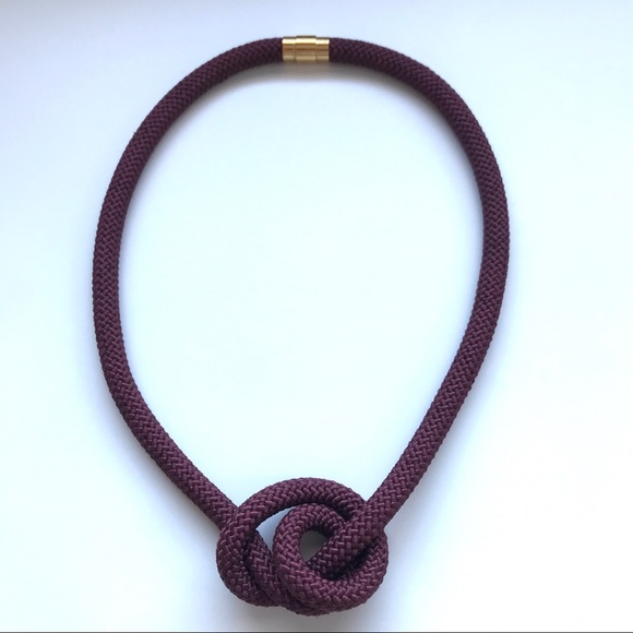 Burgundy long rope necklace multiple ways to wear - Picture 13 of 15